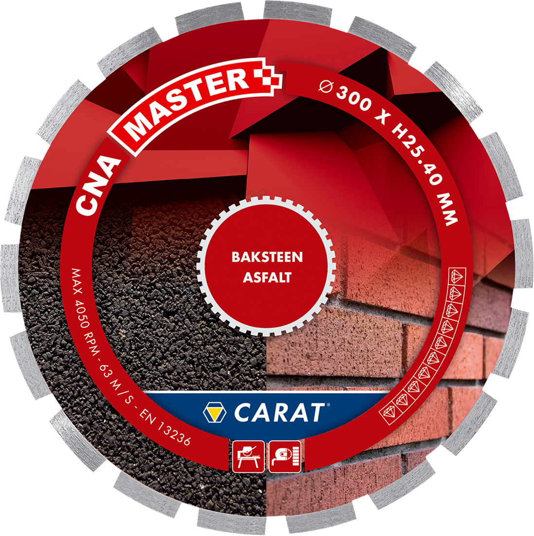 CARAT DIAMANTZAAG BAKSTEEN Ø350x25,40MM, CNA MASTER