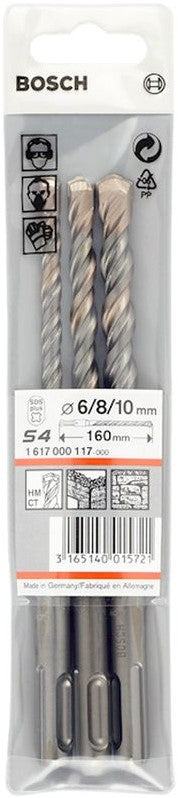 Bosch 3-teiliges Hammerbohrer-Set 6,0 / 8,0 / 10,0 mm - 1617000117