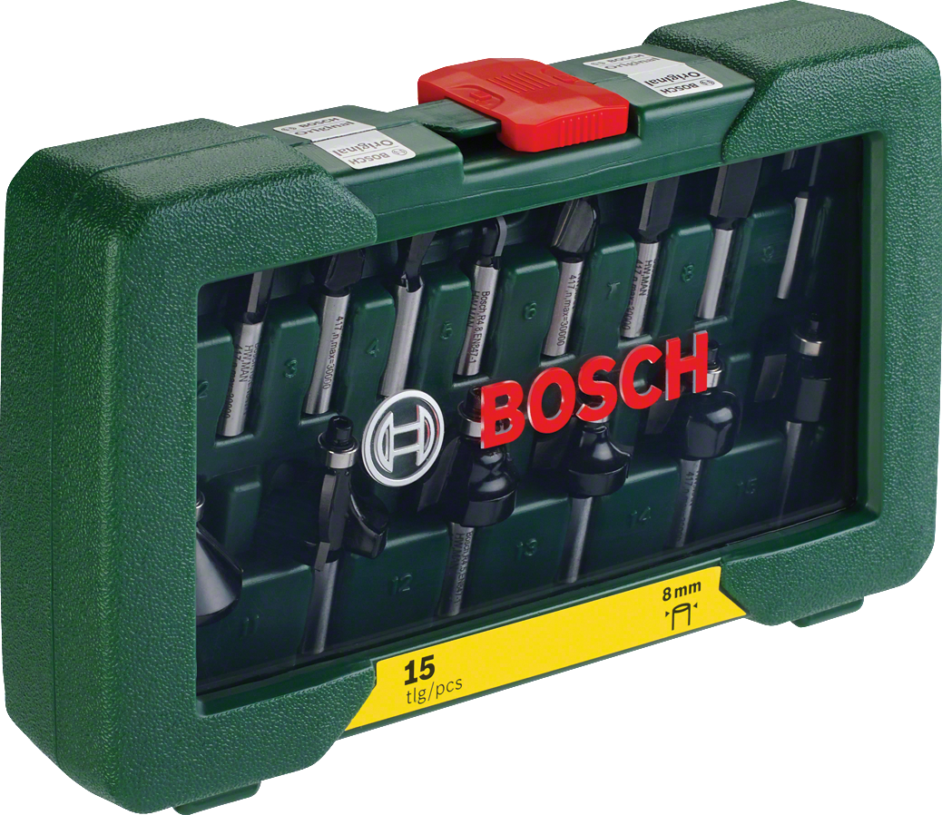 Bosch hardmetalen frezenset 15-delig