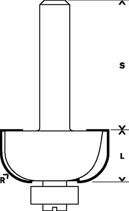 Bosch Halfrondprofielfrees 36.7 millimeter BOS-2608628365