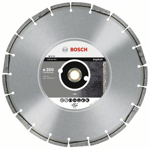 Bosch Professional for Asphalt Diamantdoorslijpschijf 500 millimeter 25,40 millimeter 500 millimeter diameter 3.6 millimeter snijbreedte BOS-2608602628