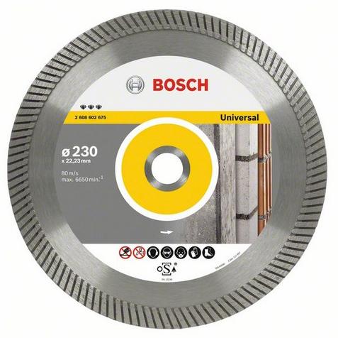 Bosch Best for Universal Turbo Diamond Cutting Disc 125 millimeters 22.23 millimeters BOS-2608602672