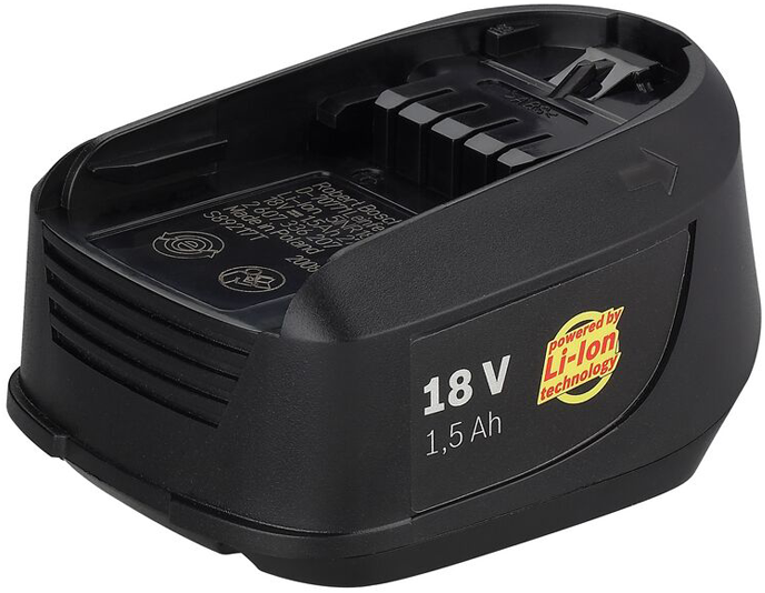 Bosch 18 V plug-in battery pack 1.5 amp hour battery capacity DIY application BOS-2607336208