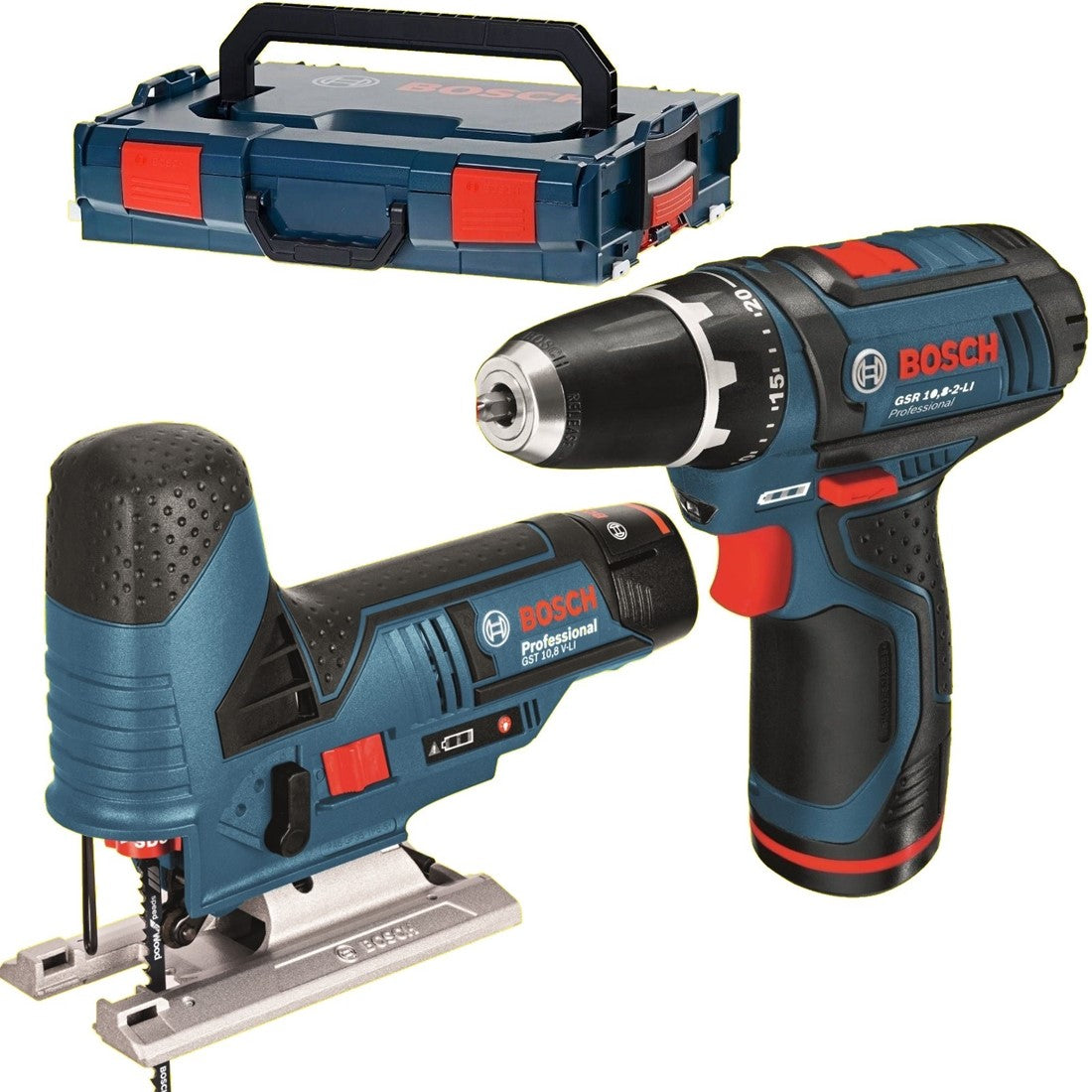 Bosch Blue Battery Combiset Screwdriver + Jigsaw Li-Ion in L-Boxx