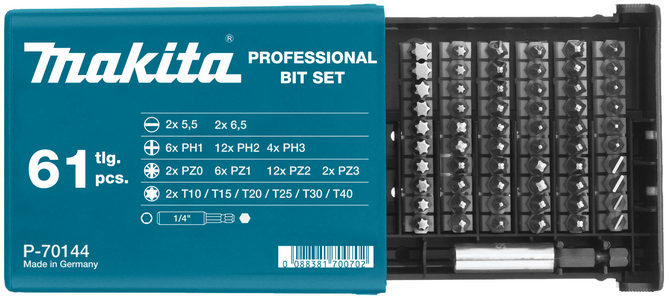 Makita P-70144 Schraubbit-Satz 61-tlg
