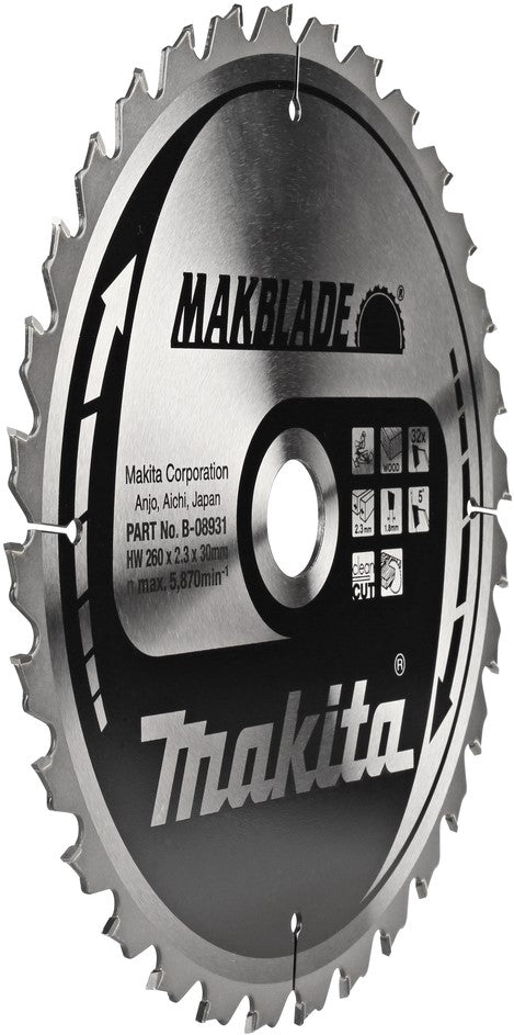 Makita B-08931 Kreissägeblatt Holz 260x2,3x30mm 32Z