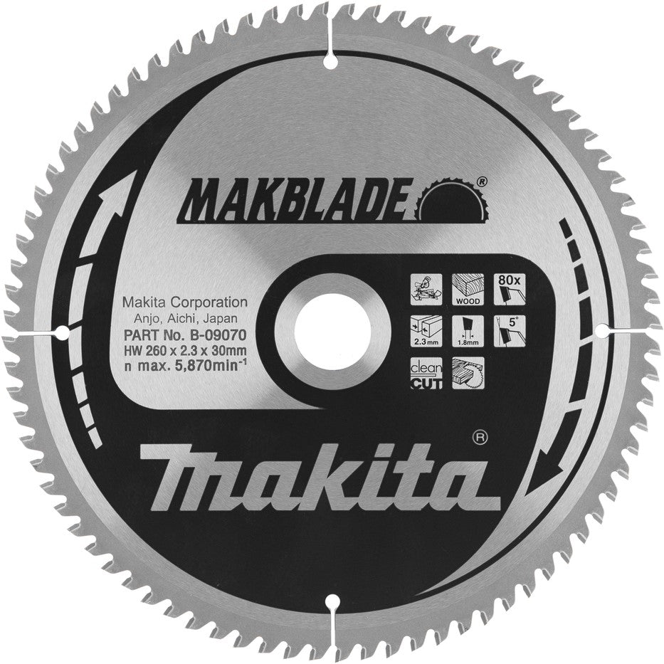 Makita Kreissägeblatt Holz 260x2,3x30mm 80Z
