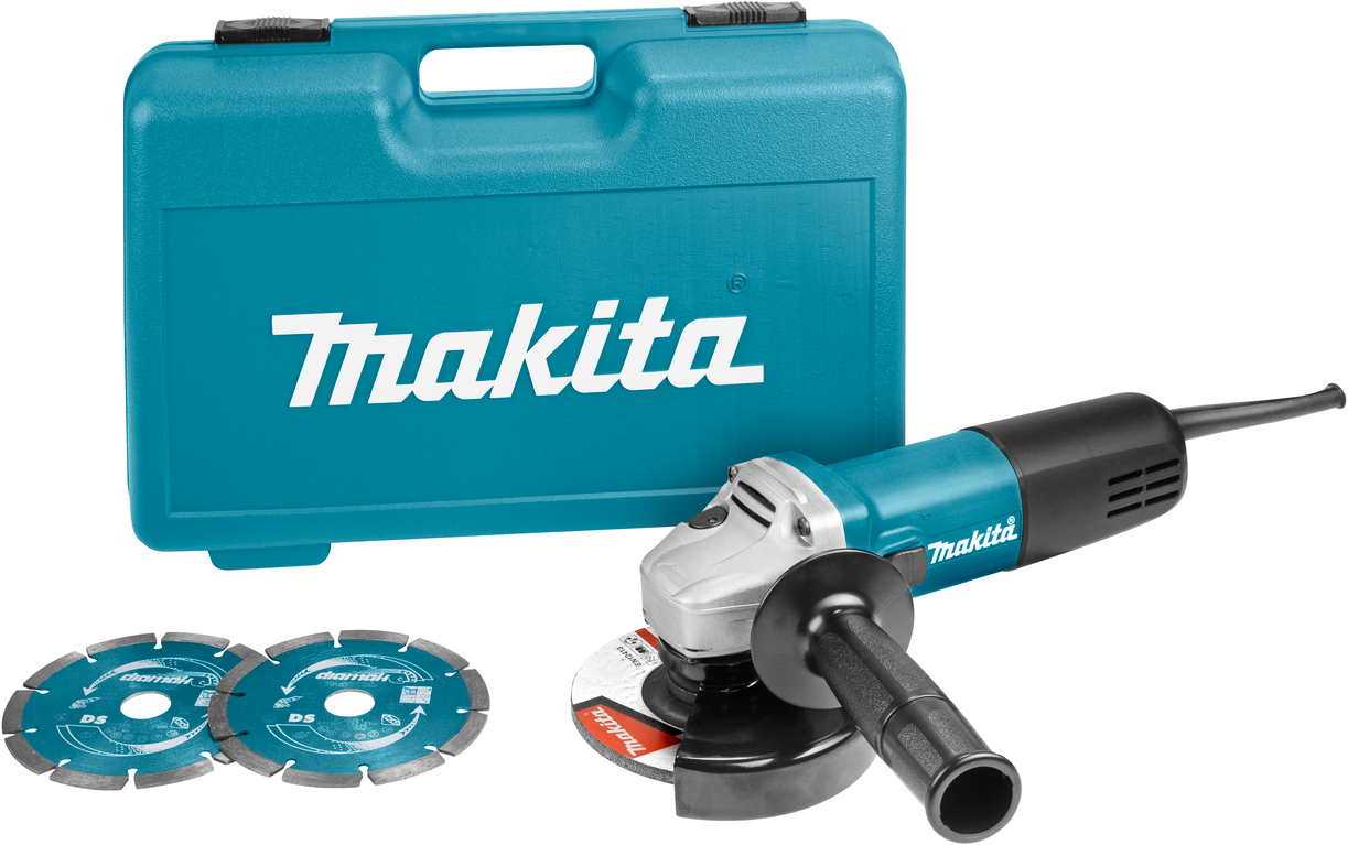 Makita 9558HNRGK2 Haakse Slijper 125mm 840W 230V inc. Accessoire Set in Koffer