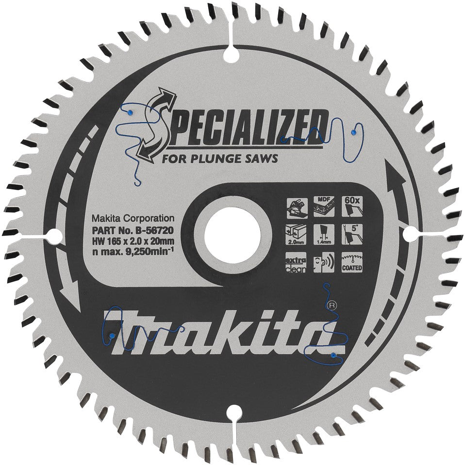 Makita Cirkelzaagblad Hout 165x2.0x20mm 60T