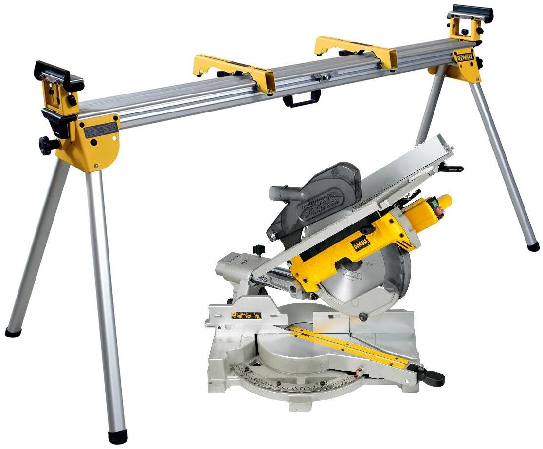 D27111 Afkortzaag / Zaagtafel 305mm 1500Watt + DE7023 Onderstel