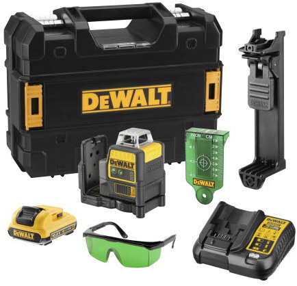 DCE0811D1G Multi Kruislijnlaser Zelfnivellerend 2 groene stralen 15 meter