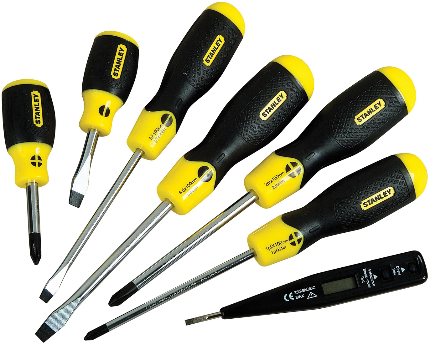 Stanley Cushiongrip Schroevendraaierset 6-delig (St / Ph / Spanningszoeker) 0-65-009