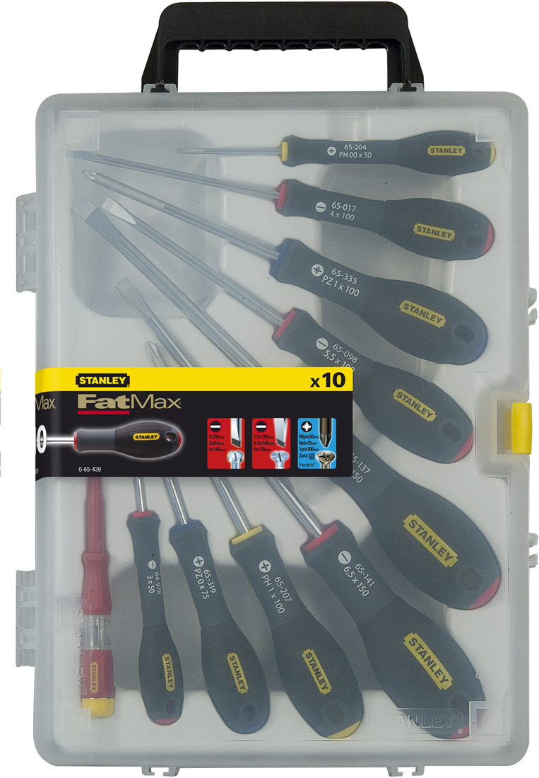 Stanley 0-65-439 10-Delige FatMax Schroevendraaierset St/Par/Ph/Spanningszoeker
