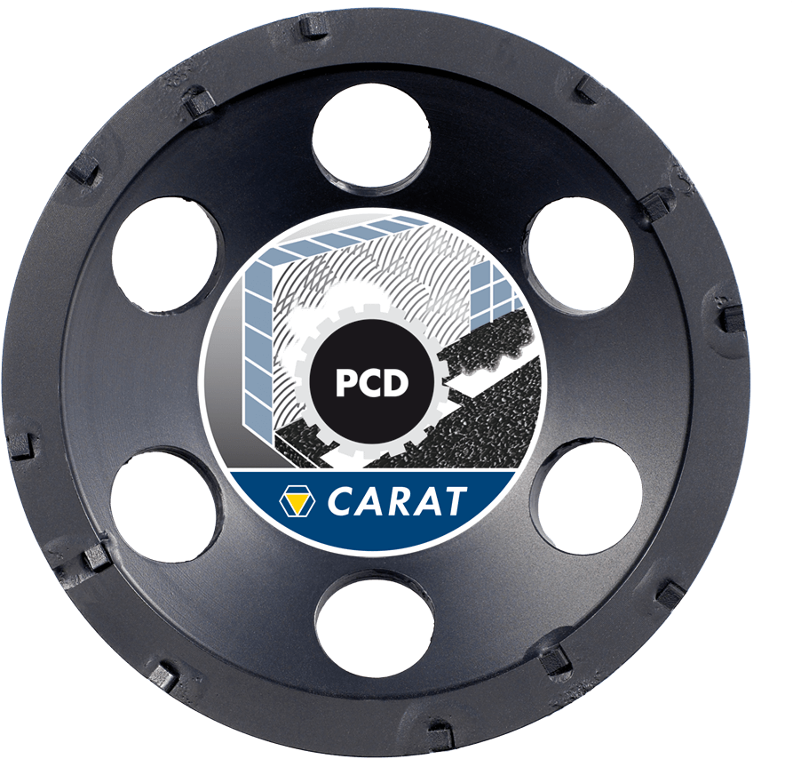 CARAT SLIJPKOP VOOR LIJM/VERFRESTEN Ø125x22,2MM PCD MASTER