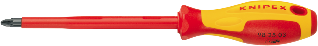 Knipex 98 25 02 Schroevendraaier voor kruiskopschroeven Pozidriv® 94 gram gewicht 6 millimeter lemmet Ø 98 25 02