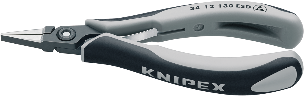 Knipex 34 12 130 ESD Feinelektronik-Greifzange ESD mit geschliffenem Kopf 34 12 130 ESD