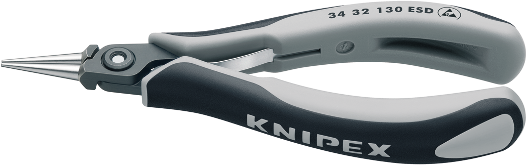 Knipex 34 32 130 ESD Precision electronics gripping pliers ESD with ground head 34 32 130 ESD