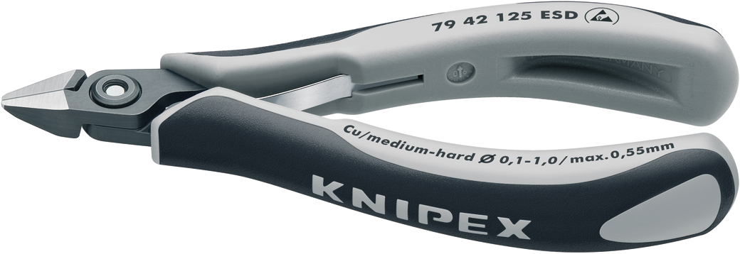 Knipex 79 42 125 ESD Precisie elektronicasnijtang ESD met geslepen kop 79 42 125 ESD