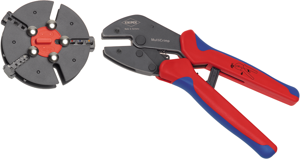 Knipex 97 33 01 MultiCrimp® Crimping tool with interchangeable charger and 3 crimping profiles 97 33 01