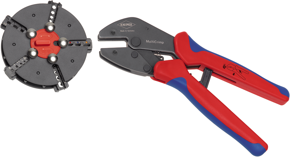 Knipex 97 33 02 MultiCrimp® Crimping tool with interchangeable charger and 5 crimping profiles 97 33 02