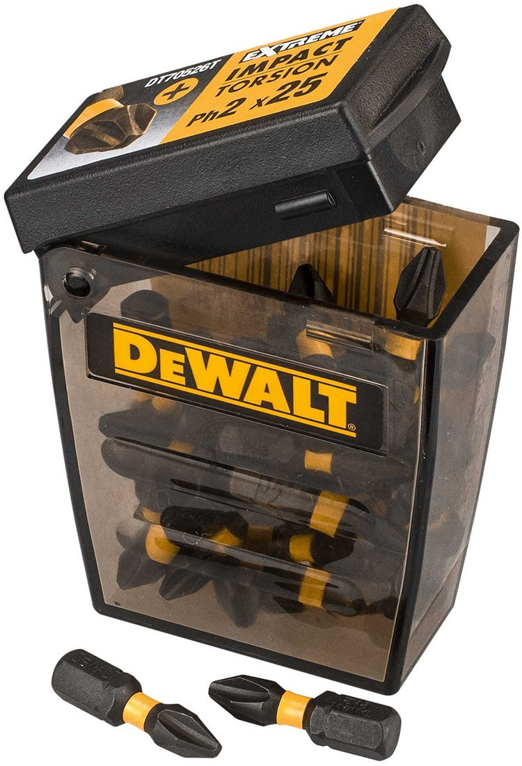 DT70555T Impact Torsion TicTac PH2 Schrauberbits 25 Stück