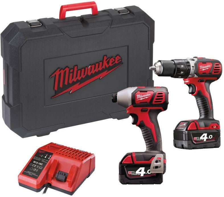 Milwaukee M18 BPP2C-402C Accu Powerpack 2-delig 18V 4.0Ah Li-Ion M18 in koffer - 4933443552