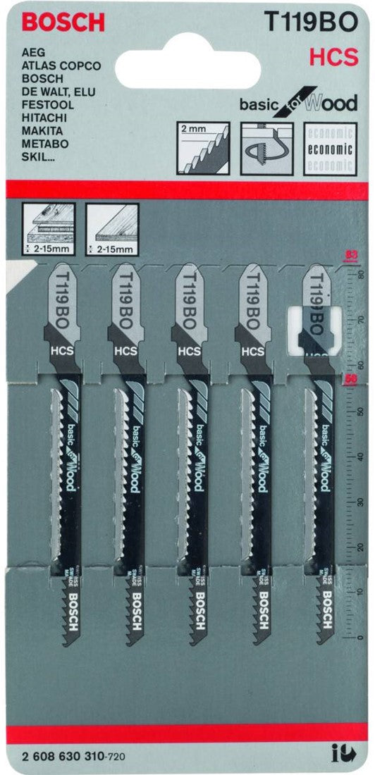 Bosch T 119 BO Decoupeerzaagbladen Basic for Wood 5 stuks - 2608630310