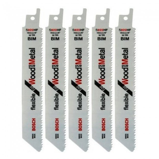 Bosch Blauw S922HF Reciprozaagblad 150mm hout/spijker VE=5 - 2608656016