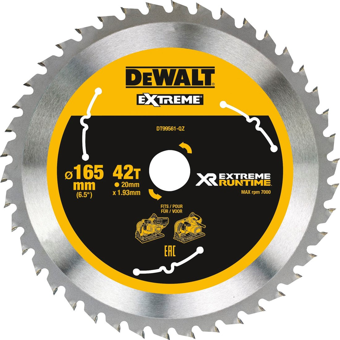 DT99561 XR Circular Saw Blade 165x20mm 42T