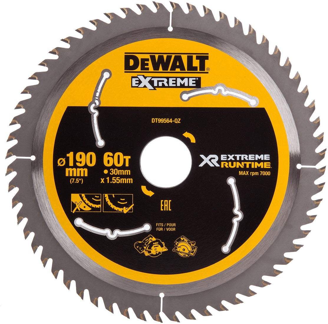 DT99564 XR Kreissägeblatt 190x30mm 60T