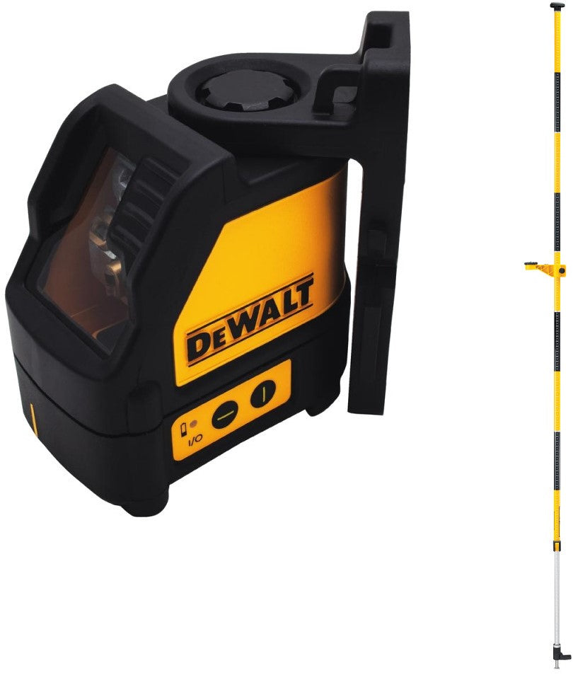 DW088CGPOL Cross line laser Green 15mtr + DE0882 Laser column