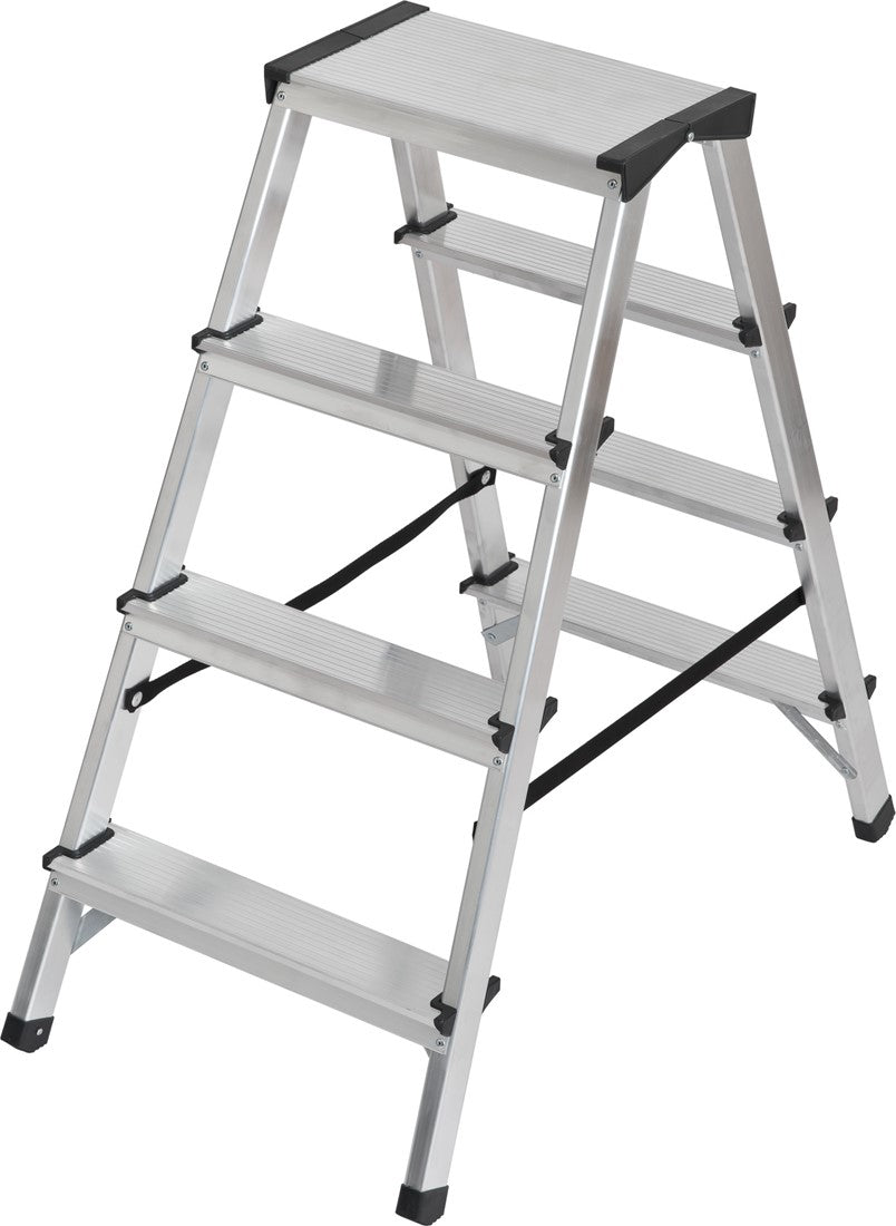 Brennenstuhl Dubbele trapladder aluminium 2x4 sporten Hoogte bok ladder 0,82m