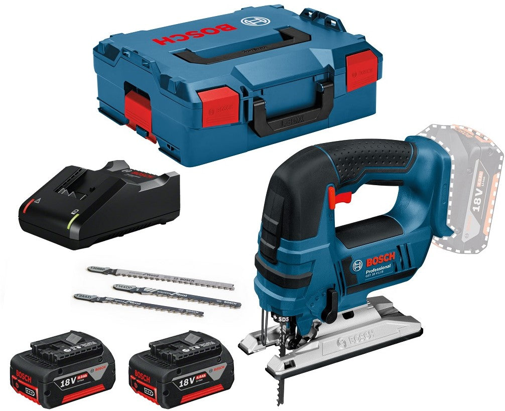 Bosch Blue GST 18 V-Li B Akku-Stichsäge 18 V 4,0 Ah Li-Ion in L-Boxx - 06015A6106