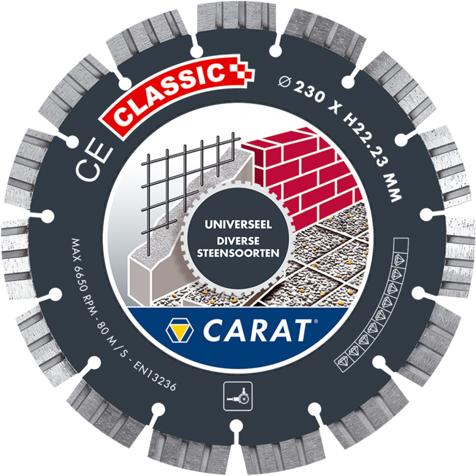 CARAT DIAMANTZAAG UNIVERSEEL Ø150x22,2MM CE CLASSIC