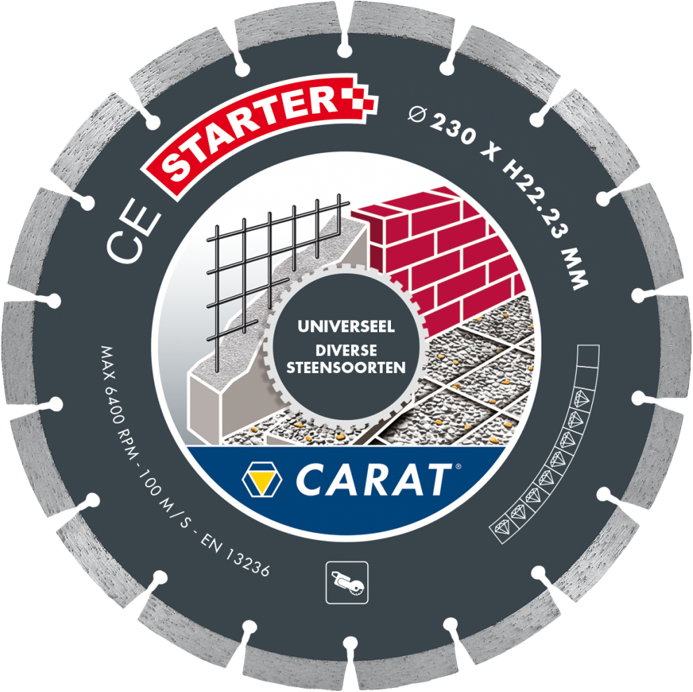 CARAT DIAMANTZAAG UNIVERSEEL Ø150x22,2MM CE STARTER