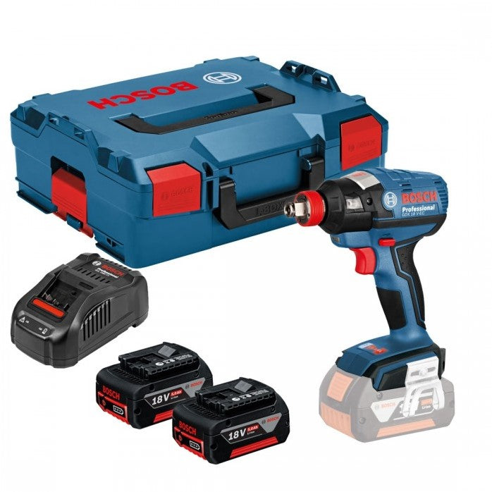 Bosch BLauw GDX 18V-200 C Cordless Impact Wrench / Impact Screwdriver 18V 5.0Ah Li-ion in L-Boxx - 06019G4201