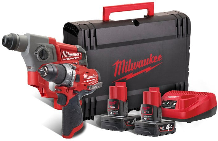 Milwaukee M12 FPP2B-402X Battery Powerpack 2-piece 12V 4.0Ah Li-Ion M12 FUEL™ in HD-Box - 4933459812