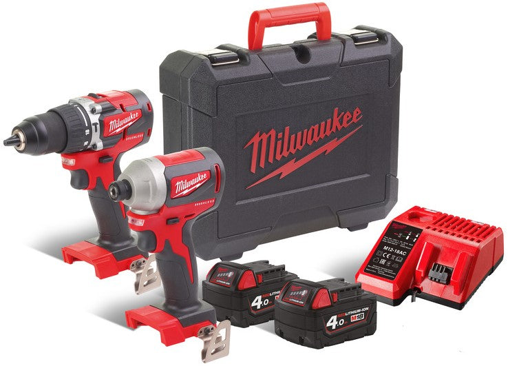 Milwaukee M18 CBLPP2A-402C Battery Compact Powerpack 2-piece 18V 4.0Ah Li-Ion M18™ in case - 4933464536