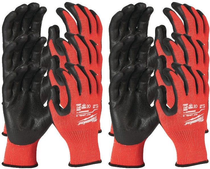 Milwaukee Cut Grade 3 getauchte Handschuhe. 12er-Pack Schnittschutzhandschuhe Level 3-L/9 - 4932471619