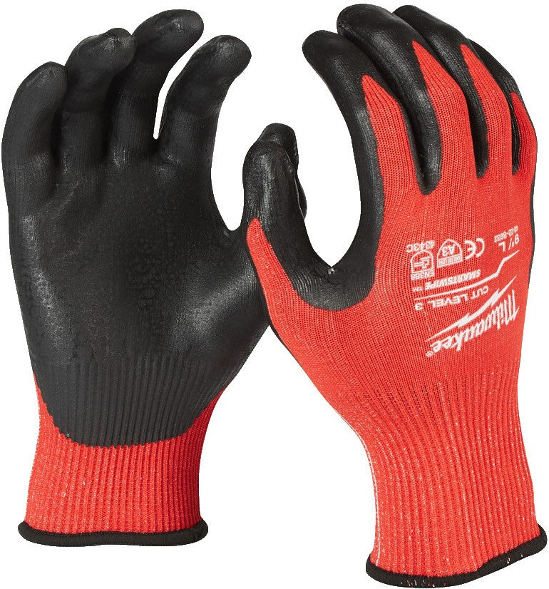Milwaukee cut class 3 dipped gloves. Cut Level 3 Gloves - XL / 10 - 1pc - 4932471422