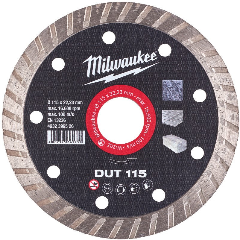 Milwaukee Diamantdoorslijpschijven DUT DUT 115 mm - 1 st - 4932399526