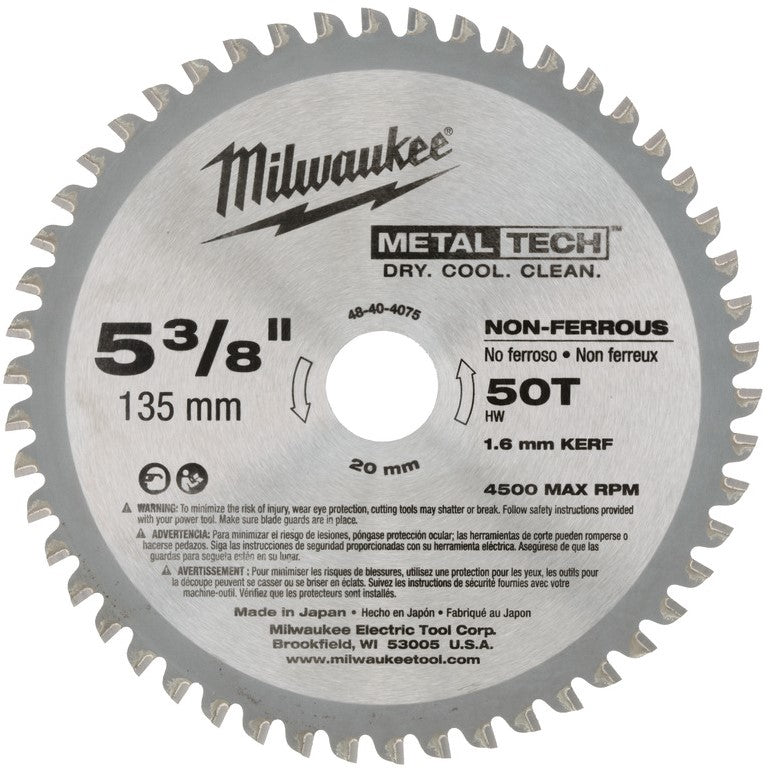 Milwaukee Cirkelzaagbladen voor metaal F 135 x 20 x 50 - 1 st - 48404075