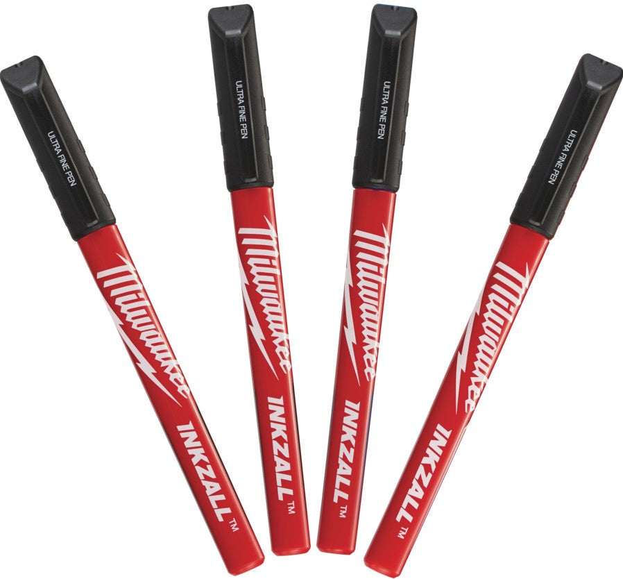 Milwaukee INKZALL™ markers met fijne punt. Inkzall Fine Tip Black Pennen - 4 stuks - 48223164