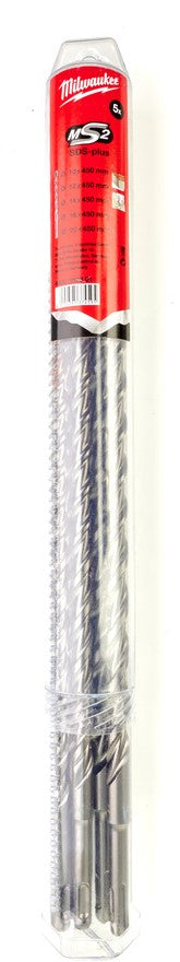 Milwaukee Set SDS-plus Hammerbohrer - Schneiden 2 Seiten / Kassetten SDS-Plus M2 Set - 5 Stück Lang - 4932352801