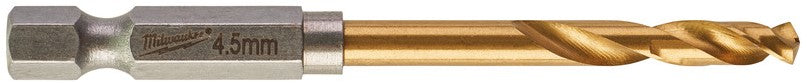 Milwaukee Metal Drill Bit Shockwave HSS-G Tin Red Hex Shockwave HSS-G TiN Red Hex 4.5 mm - 1 pc - 48894710