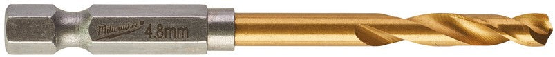 Milwaukee Metal Drill Bit Shockwave HSS-G Tin Red Hex Shockwave HSS-G TiN Red Hex 4.8 mm - 1 pc - 48894711