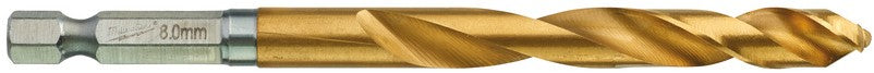 Milwaukee Metal Drill Bit Shockwave HSS-G Tin Red Hex Shockwave HSS-G TiN Red Hex 8 mm - 1 pc - 48894719