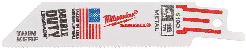 Milwaukee THIN KERF Säbelsägeblätter für Metall SM 100 x 18 Tpi – 5 Stück – 48005183