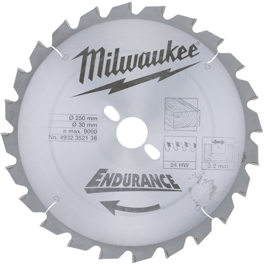 Milwaukee Circular saw blades for miter saws WCSB 250 x 30 x 24 - 1 pc - 4932352138