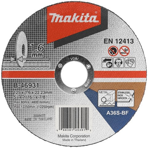 Makita B-46931 Trennscheibe 125x22,23x1,6mm Edelstahl